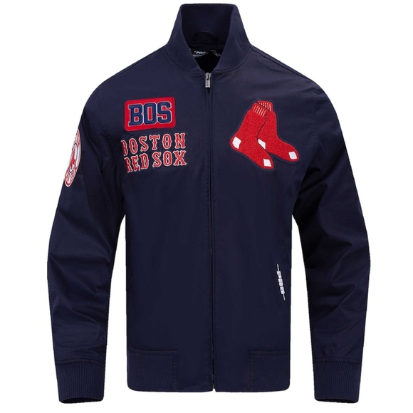 Men's Boston Red Sox Pro Standard Navy Area Code Twill Full-Zip Jacket - Picture 1 of 4